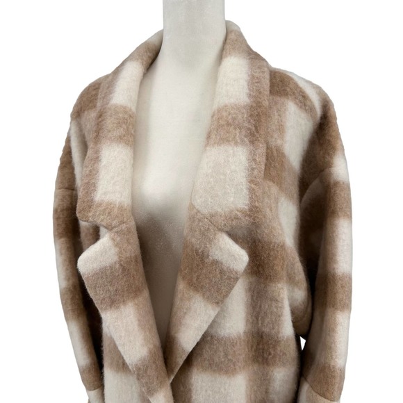 Apiece Apart Womens Camel Plaid Wool Blend coat - Picture 2 of 14